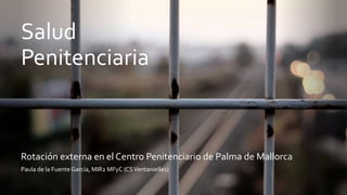 Salud
Penitenciaria
Rotación externa en el Centro Penitenciario de Palma de Mallorca
Paula de la Fuente García, MIR2 MFyC (CSVentanielles)
 