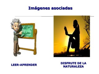Imágenes asociadasImágenes asociadas
LEER-APRENDERLEER-APRENDER
DISFRUTE DE LADISFRUTE DE LA
NATURALEZANATURALEZA
 