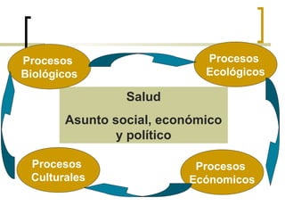 Salud
Asunto social, económico
y político
Procesos
Culturales
Procesos
Ecónomicos
Procesos
Ecológicos
Procesos
Biológicos
 