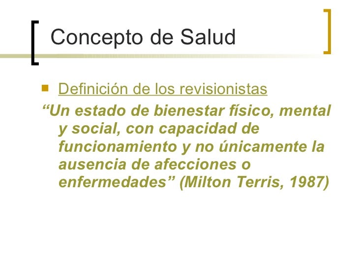 definicion de salud de distintos autores