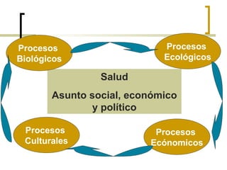 Salud
Asunto social, económico
y político
Procesos
Culturales
Procesos
Ecónomicos
Procesos
Ecológicos
Procesos
Biológicos
 