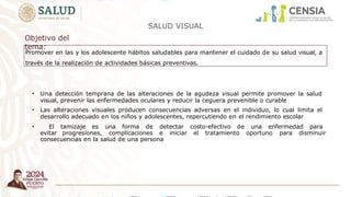 Adolescent Visual Promoting Adolescent Visual and Auditory Health: Preventive Activities ...