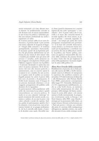 Sistema Salute. La Rivista italiana di educazione sanitaria e promozione della salute, vol. 58, n. 3, luglio-settembre 201...