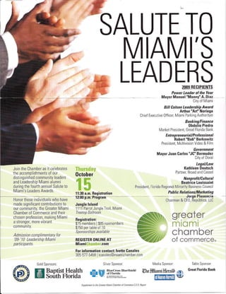 Salute To Miamis Leaders Oct 15th