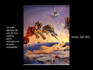 Dream, Dali 1944 Un bello ejemplo de uno de sus sueños poco comunes en el estilo surrealista 