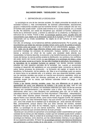 http://antropokrisis.wordpress.com/
SALVADOR GINER : “SOCIOLOGÍA”. Ed. Península
1. DEFINICIÓN DE LA SOCIOLOGIA
La sociolo...