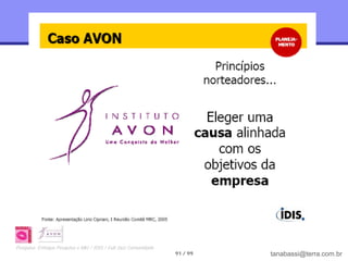 Pesquisa: Enfoque Pesquisa e Mkt / IDIS / Full Jazz Comunidade
                                                                 91 / 99   tanabassi@terra.com.br
 