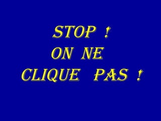 STOP  ! ON  NE  CLIQUE  PAS  ! 