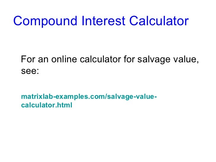 Car Depreciation Calculator >> Salvage Value Calculation Car Depreciation Calculator >> Salvage Value Calculation