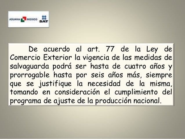 Salvaguardas al comercio exterior lineamientos del