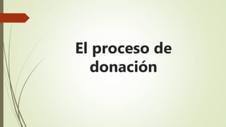 El proceso de
donación
 
