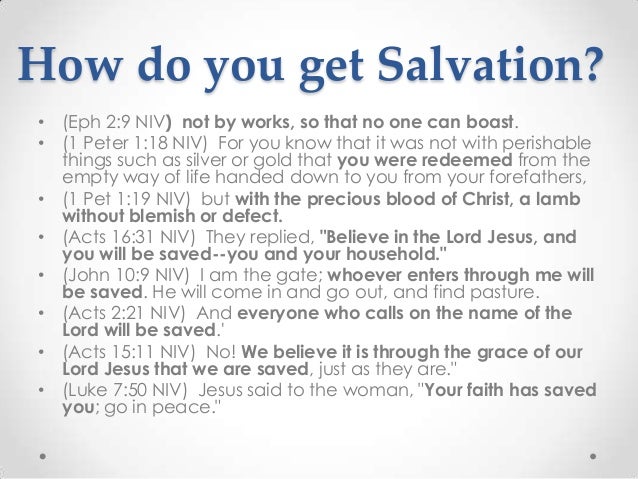 salvation salvation not by works