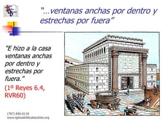 “…ventanas anchas por dentro y
                       estrechas por fuera”


"E hizo a la casa
ventanas anchas
por dentro y
estrechas por
fuera."
(1º Reyes 6.4,
RVR60)

(787) 890-0118
www.iglesiabiblicabautista.org
 