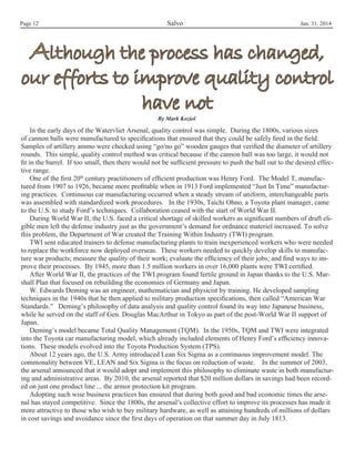 U.S. Army Watervliet Newsletter: The Salvo - 31 January 2014 | PDF