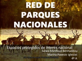 RED DE
PARQUES
NACIONALES
Espacios protegidos de interés nacional
Salwa Mahfoud Benhaddou
4º A
 