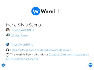 Maria Silvia Sanna 
; silvia@wordlift.io
🐦 @cupofbrain
🌎 https://wordlift.io
https://github.com/insideout10/wordlift-plugi...