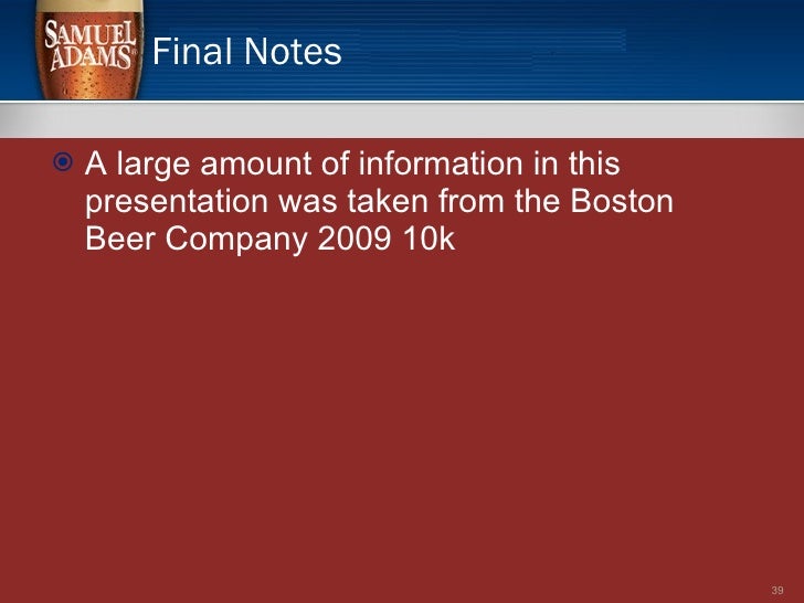 boston beer company essay Ebscohost serves thousands of libraries with premium essays, articles and other content including the boston beer company, inc swot analysis get access to over 12 million other articles. boston beer company essay Ebscohost serves thousands of libraries with premium essays, articles and other content including the boston beer company, inc swot analysis get access to over 12 million other articles.
