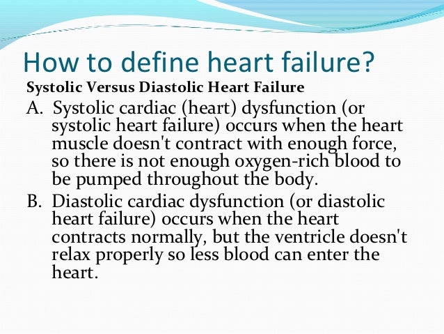 Heart diastolic dysfunction