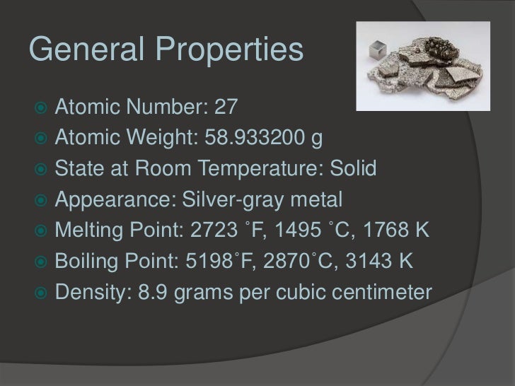 Cobalt At Room Temperature Cobalt At Room Temperature