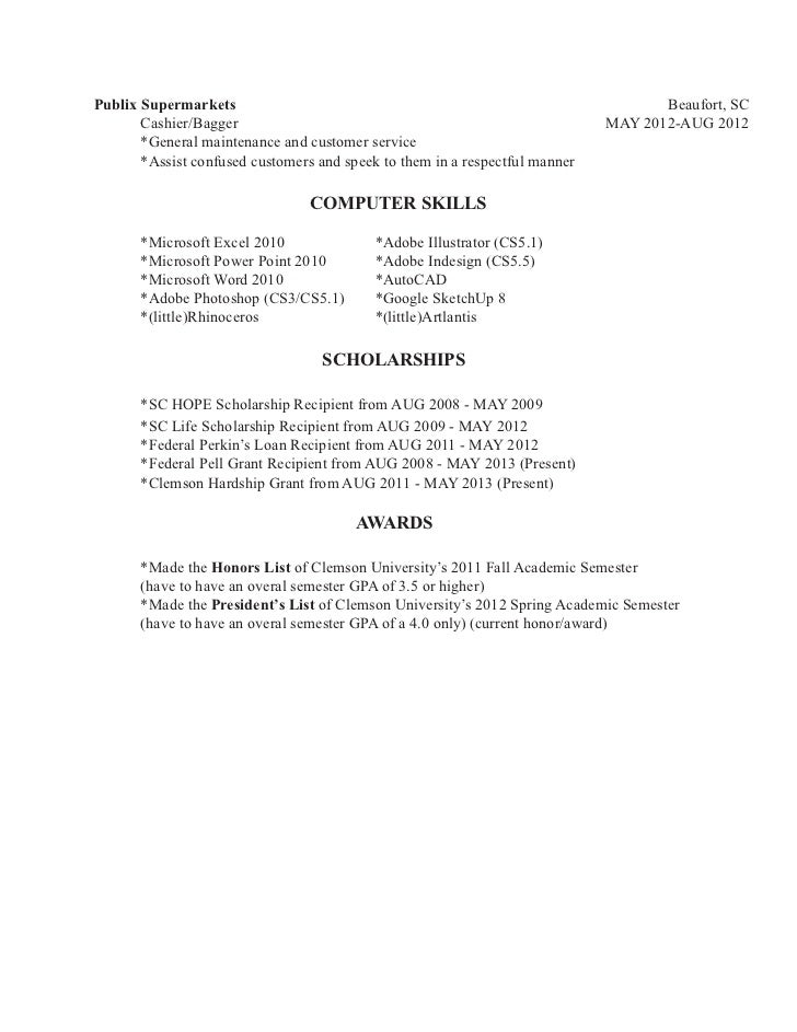 scholarships on resumes