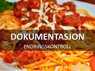 DOKUMENTASJON
ENDRINGSKONTROLL
cc: jeffreyw - https://www.flickr.com/photos/7927684@N03
 