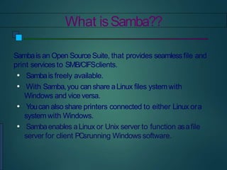 Samba server linux (SMB) BY ROHIT MALAV | PPTX