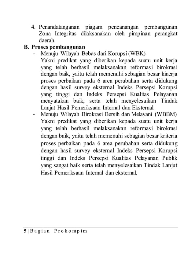 Sambutan sekda pencanangan zona integritas menuju wbk | PDF