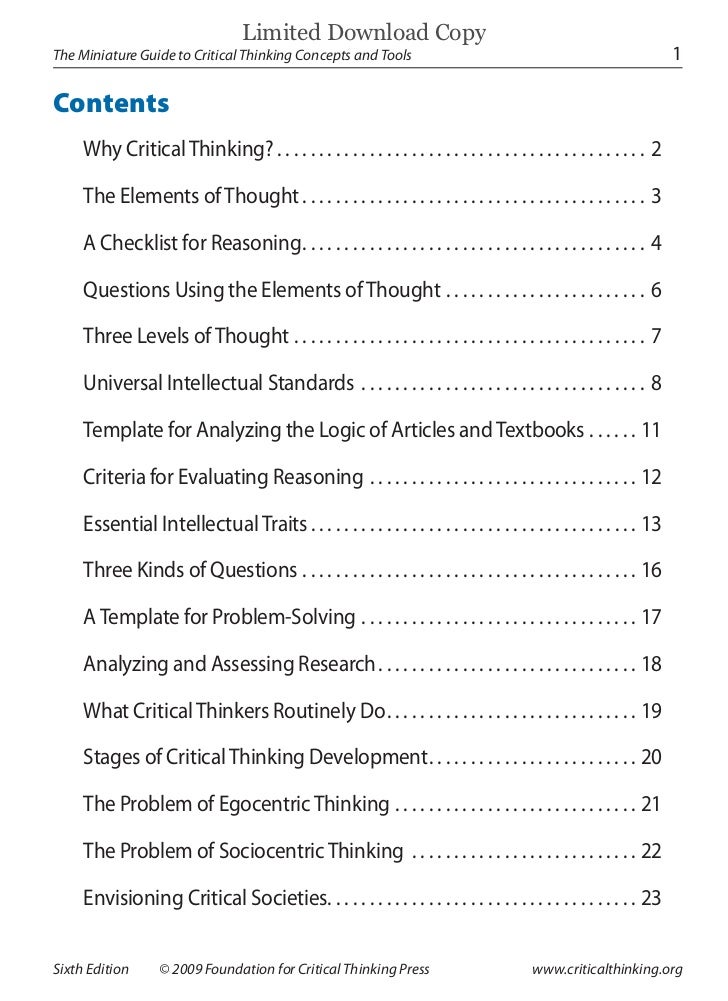 critical thinking concepts and tools 2009 How to search and critically evaluate research literature the purpose of critical evaluation is to to provide descriptions of some key concepts. critical thinking concepts and tools 2009 How to search and critically evaluate research literature the purpose of critical evaluation is to to provide descriptions of some key concepts.