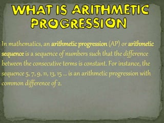Arithmetic Progression - $@mEe | PPTX