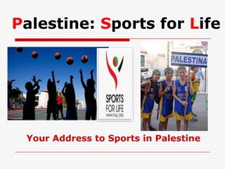 Palestine: Sports for Life

Your Address to Sports in Palestine

 