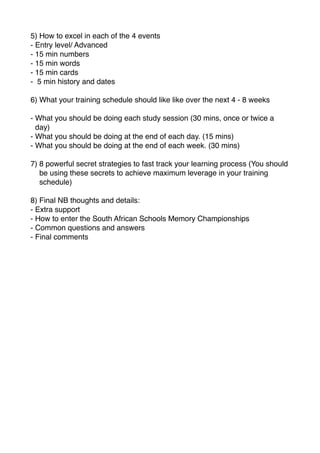 Sa memory champs test | PDF