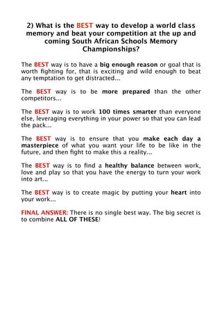 Sa memory champs test | PDF