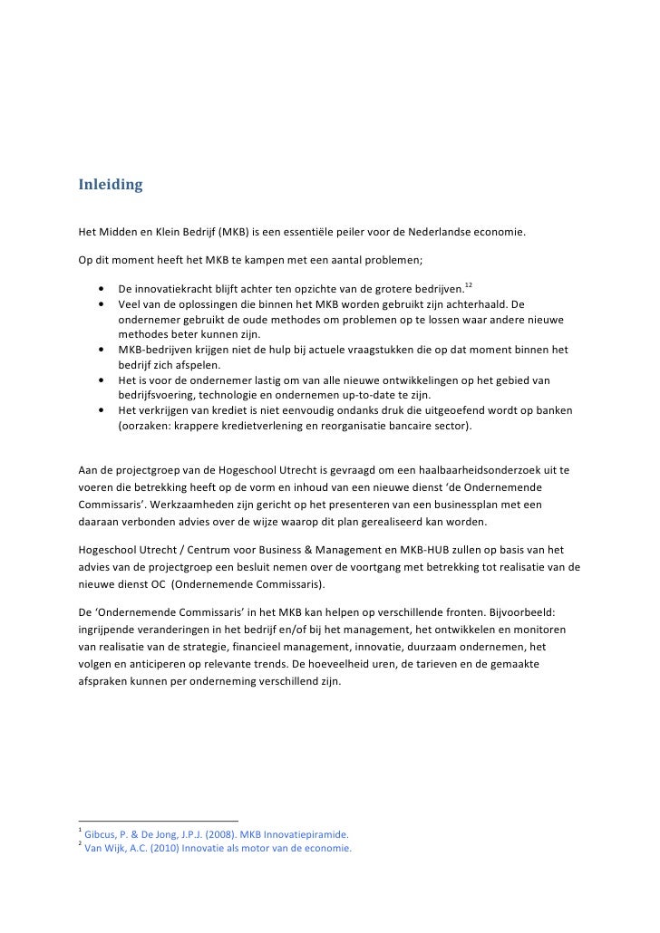 Samenvatting adviesrapport de ondernemende commissaris mkb hub hu