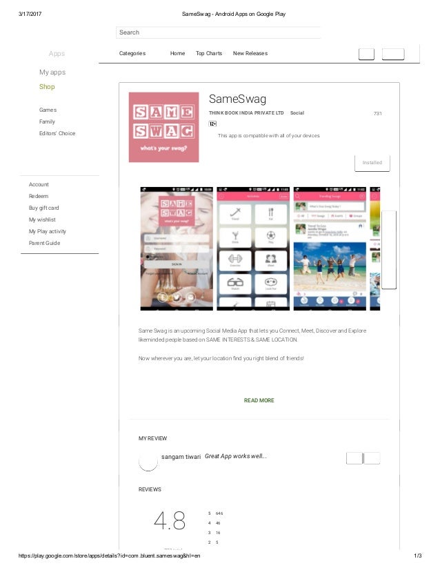 Same swag android apps on google play