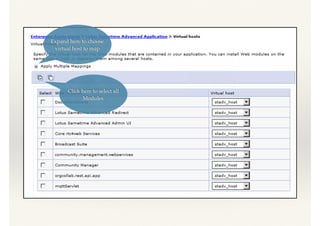 Click here to select all
Modules
Expand here to choose
virtual host to map
 