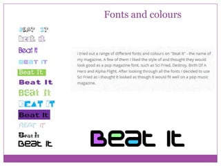 Fonts and colours

 