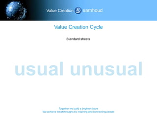 Value Creation Cycle Value Creation Standard sheets 