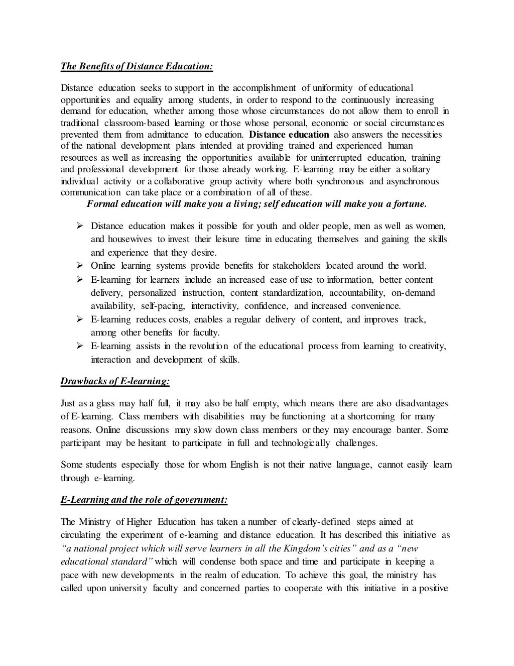Essay on E-Learning Learning Made Simple and Enjoyable e learning essay