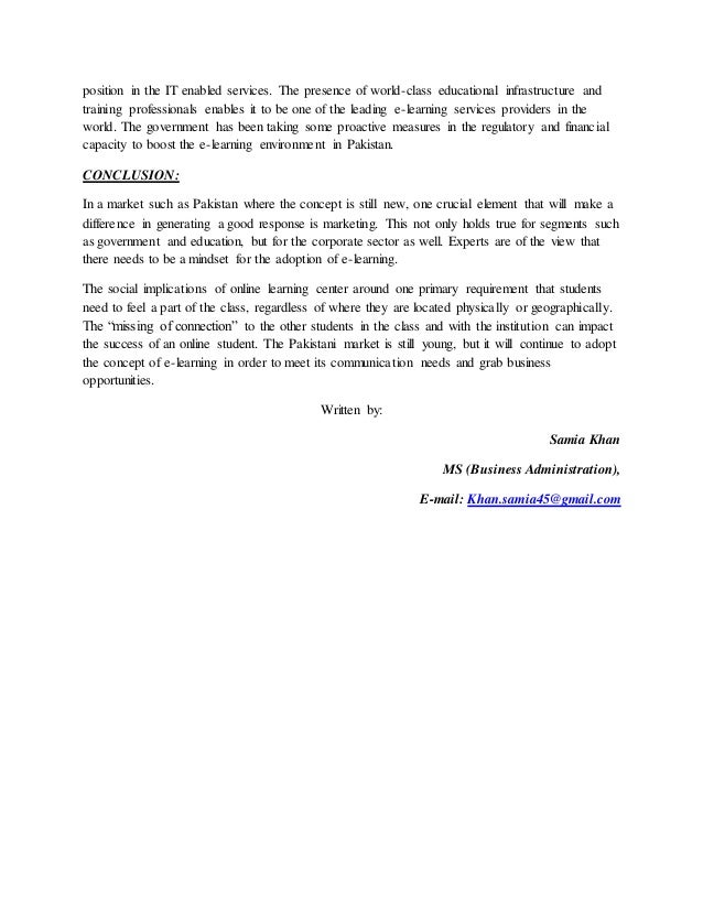 Educational environment pakistan essay