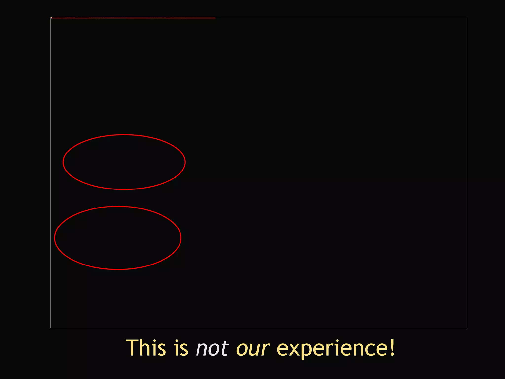 This is  not  our  experience! 