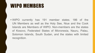 WIPO - The World Intellectual Property Organization . | PPT
