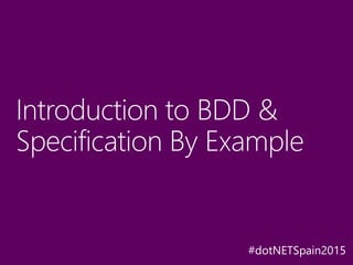 Specflow Bdd Example Specflow: Specification by Example | PPTX