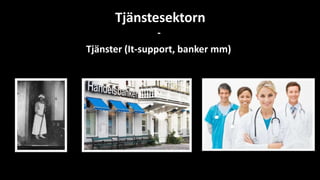 Tjänstesektorn
-
Tjänster (It-support, banker mm)
 