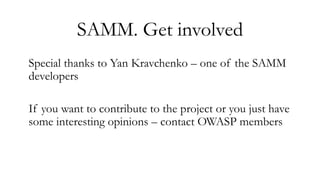 Pavlo Radchuk - OWASP SAMM: Understanding Agile in Security