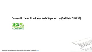 Desarrollo de Aplicaciones Web Seguras con (SAMM - OWASP)

Desarrollo de Aplicaciones Web Seguras con (SAMM - OWASP) | {@}

 