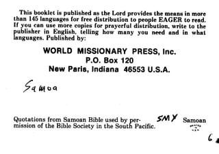 Samoan bible   help from above