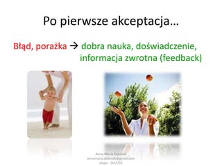 Człowiek porażka ???Ja popełniam błędy Ja = błąd, porażka Anna Maria Dębniak            annamaria.debniak@gmail.com            skype - Ori2711