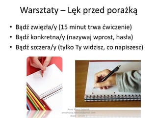 Dialog Wewnętrzny = AfirmacjaOto trzy podstawowe zasady skutecznej afirmacji.Afirmacja powinna być:Twierdząca (żadnych zaprzeczeń)