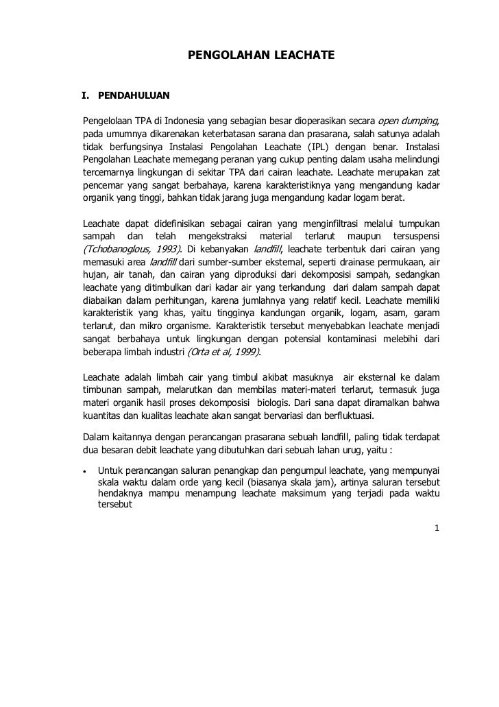 Pengolahan Leachate Pengolahan Leachate