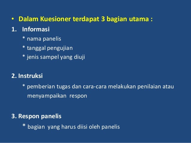 Sampel pada uji sensori